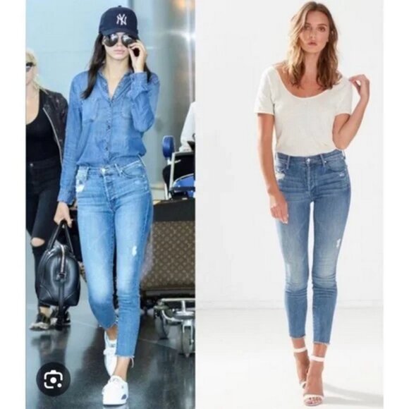 MOTHER The Stunner Ankle Fray Jeans Size 25 Grafitti Girl Skinny - Picture 1 of 16